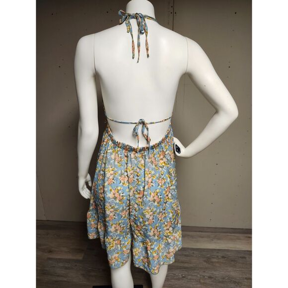 Floral Print Tied Backless Ruffle Hem Dress Cottagecore Coquette Fairycore - Picture 2 of 10